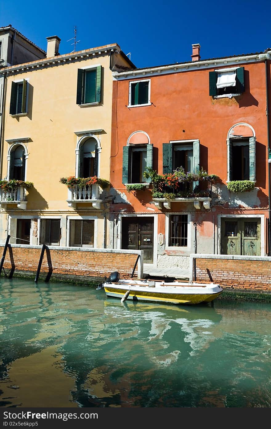 Venice canal and house