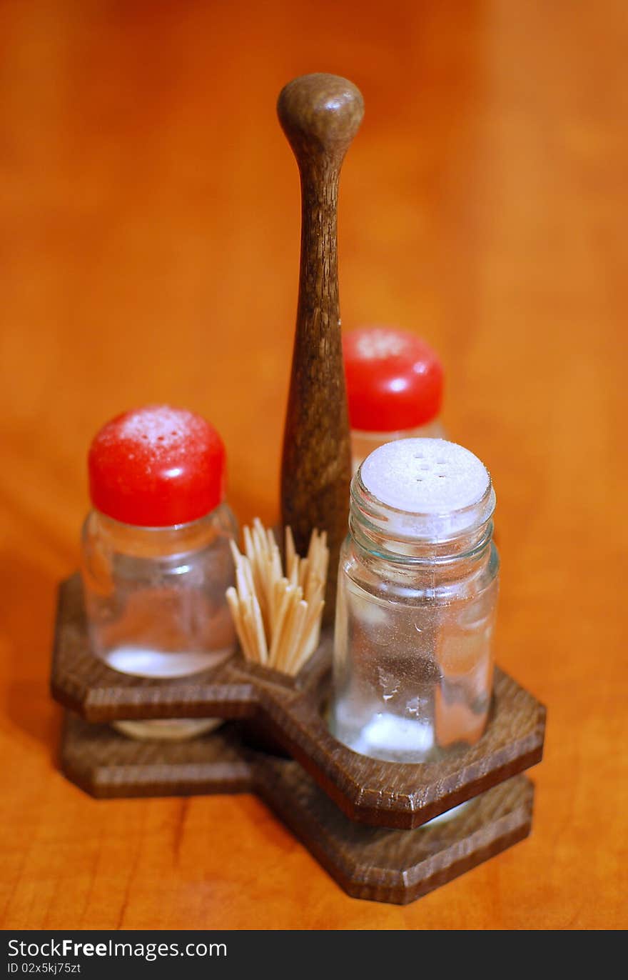 Kitchen spice on the desk