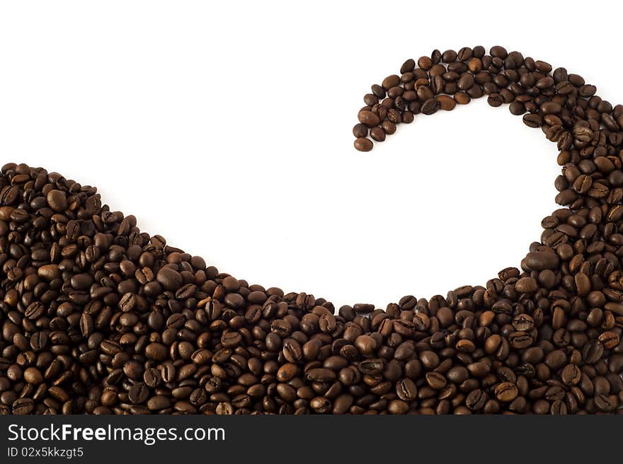 Spiral of coffee beans