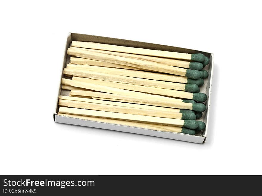 A box of  matches isolated on white