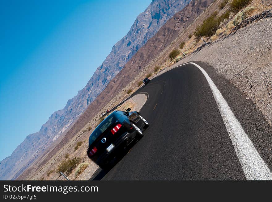 Death valley road surface car