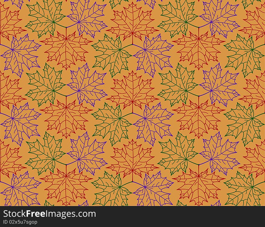 Colour maple seamless. Vector illustration