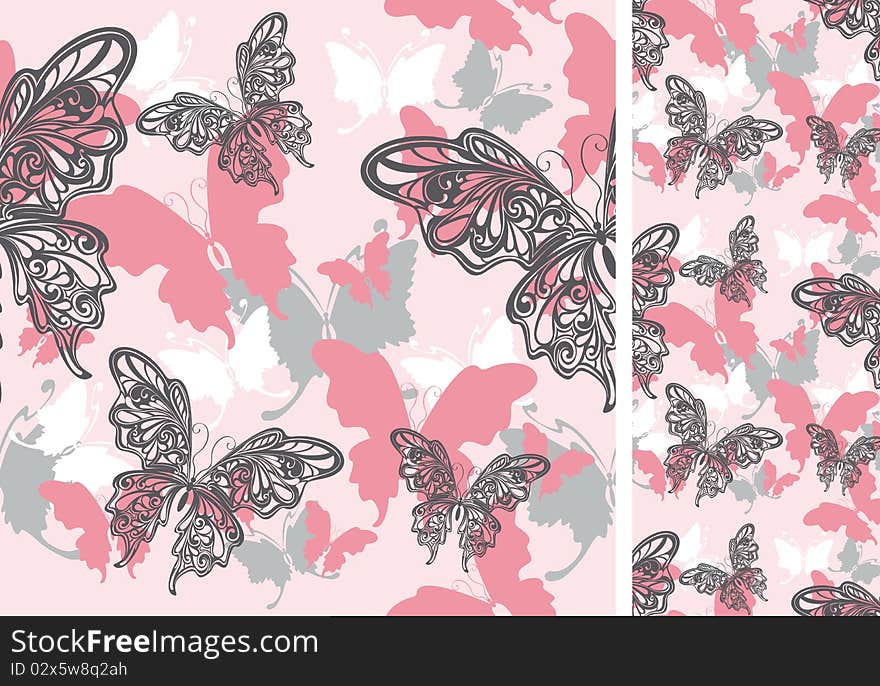 Seamless Background With Butterflies