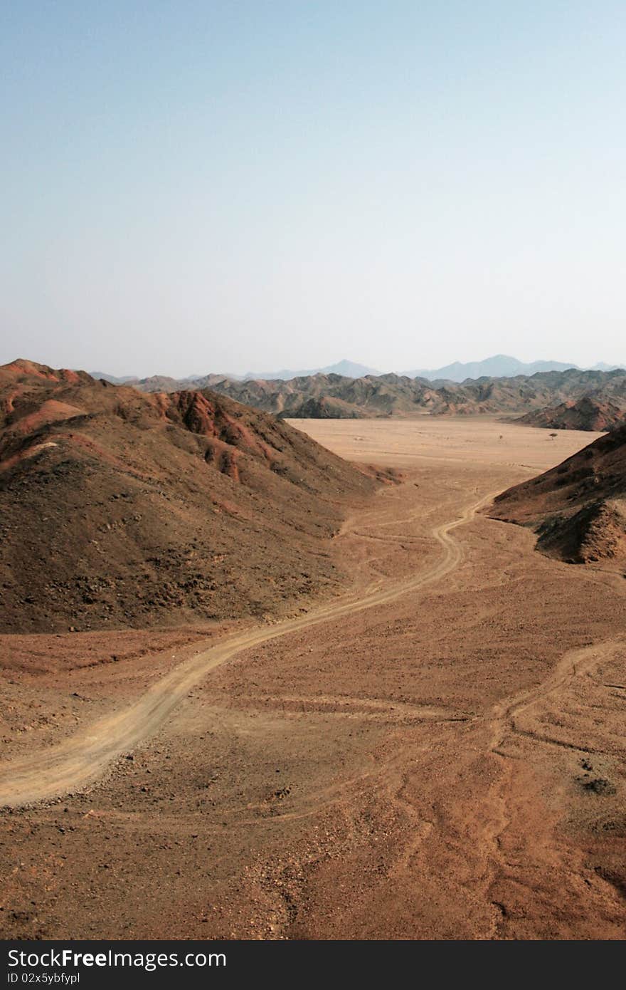 Desert road in Egypt, Mars Alam