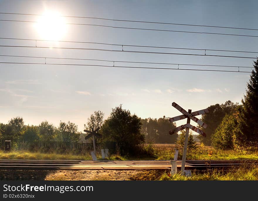 View of the railway track on a sunny day