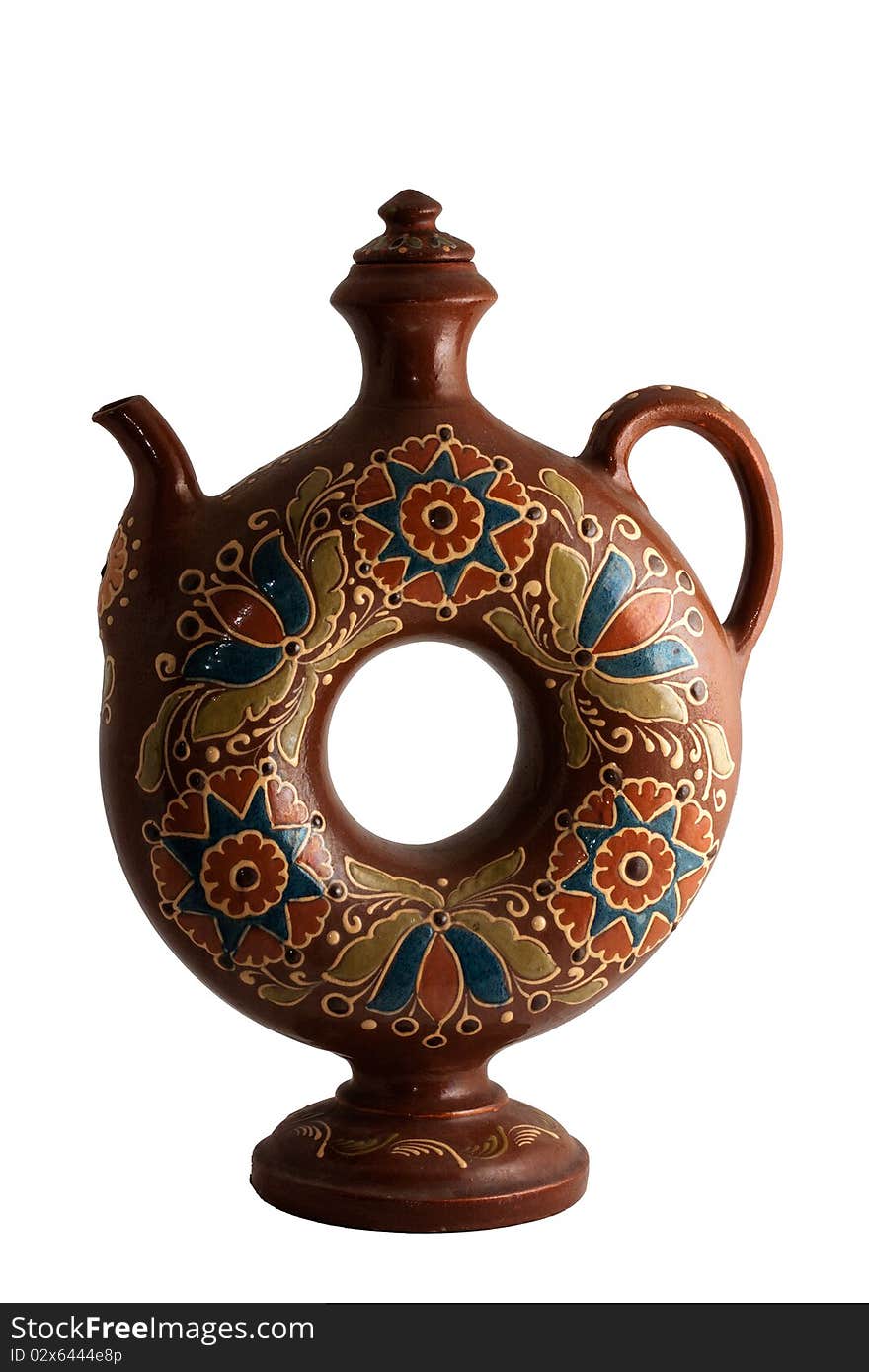 Decorative clay jug