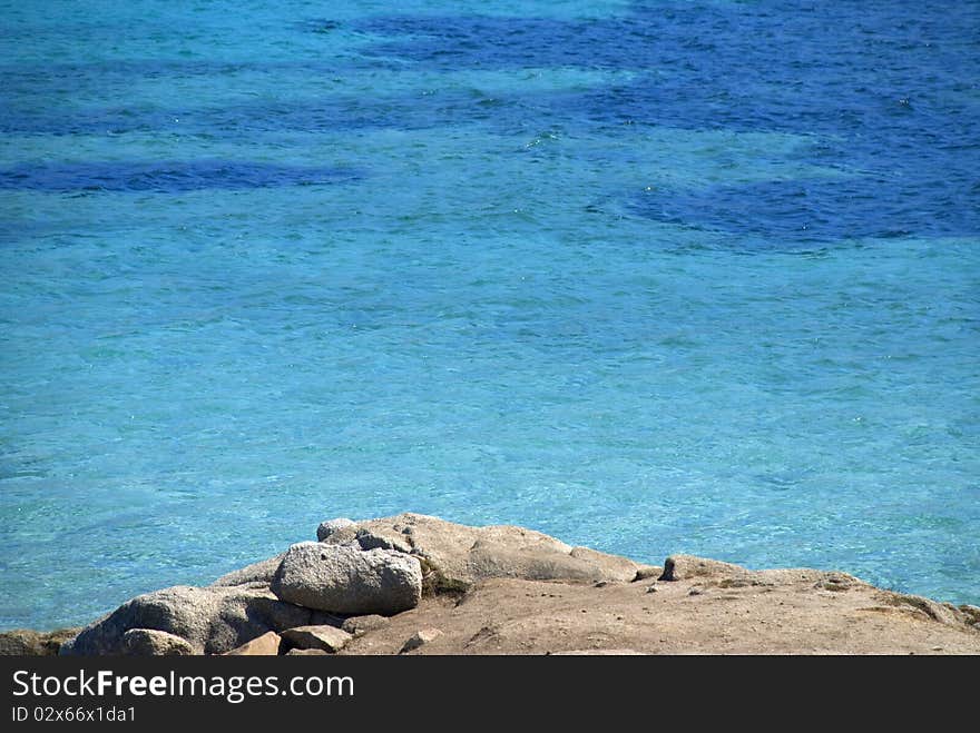 Stretch of sea is clear and various shades of blue. Stretch of sea is clear and various shades of blue