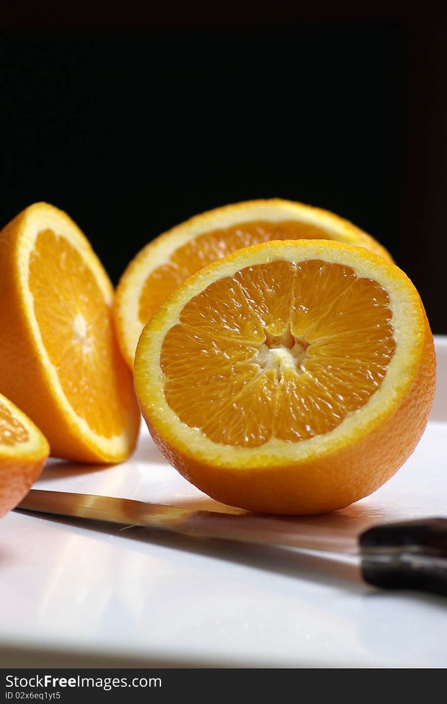 Chopped oranges