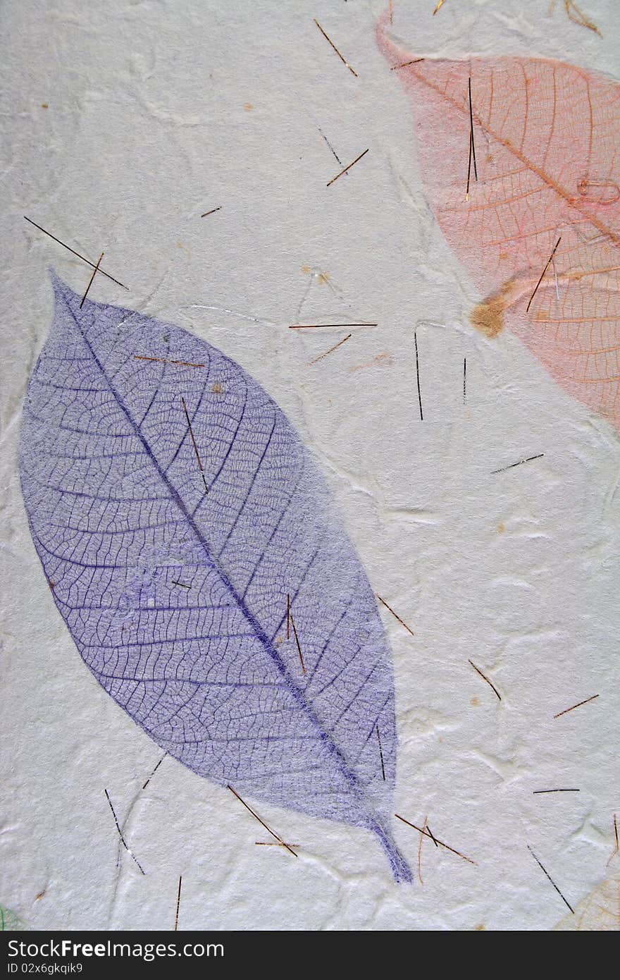 Paper with leaves for use as Natural Background