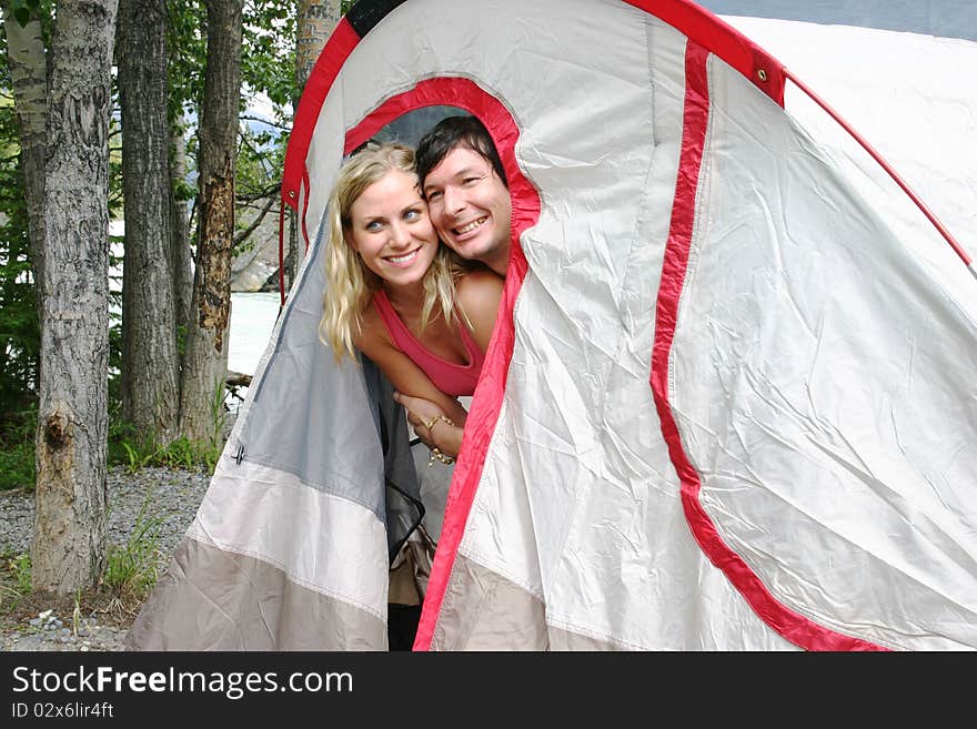 Couple in tent