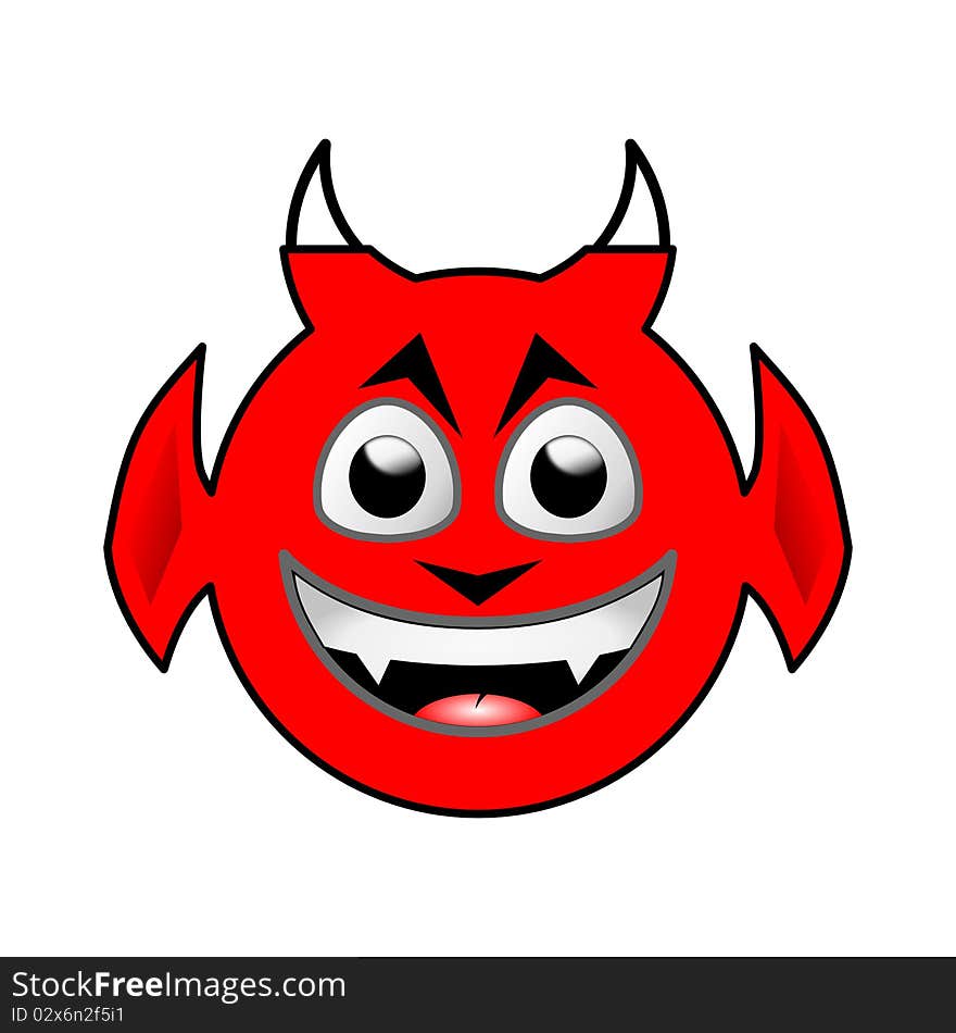 The head of a smiling little imp. The head of a smiling little imp