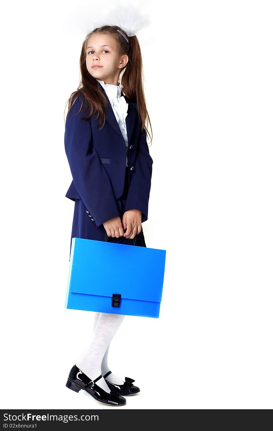 Schoolgirl with briefcase