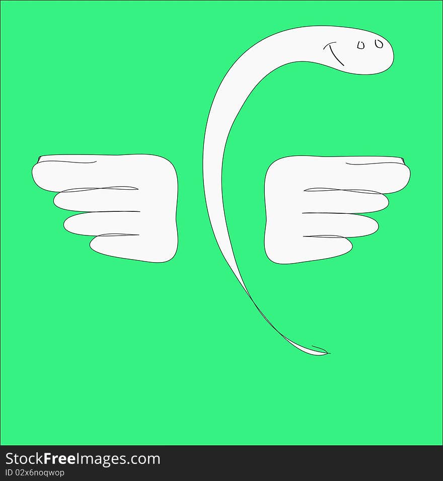 Charming snakes with wings smiles