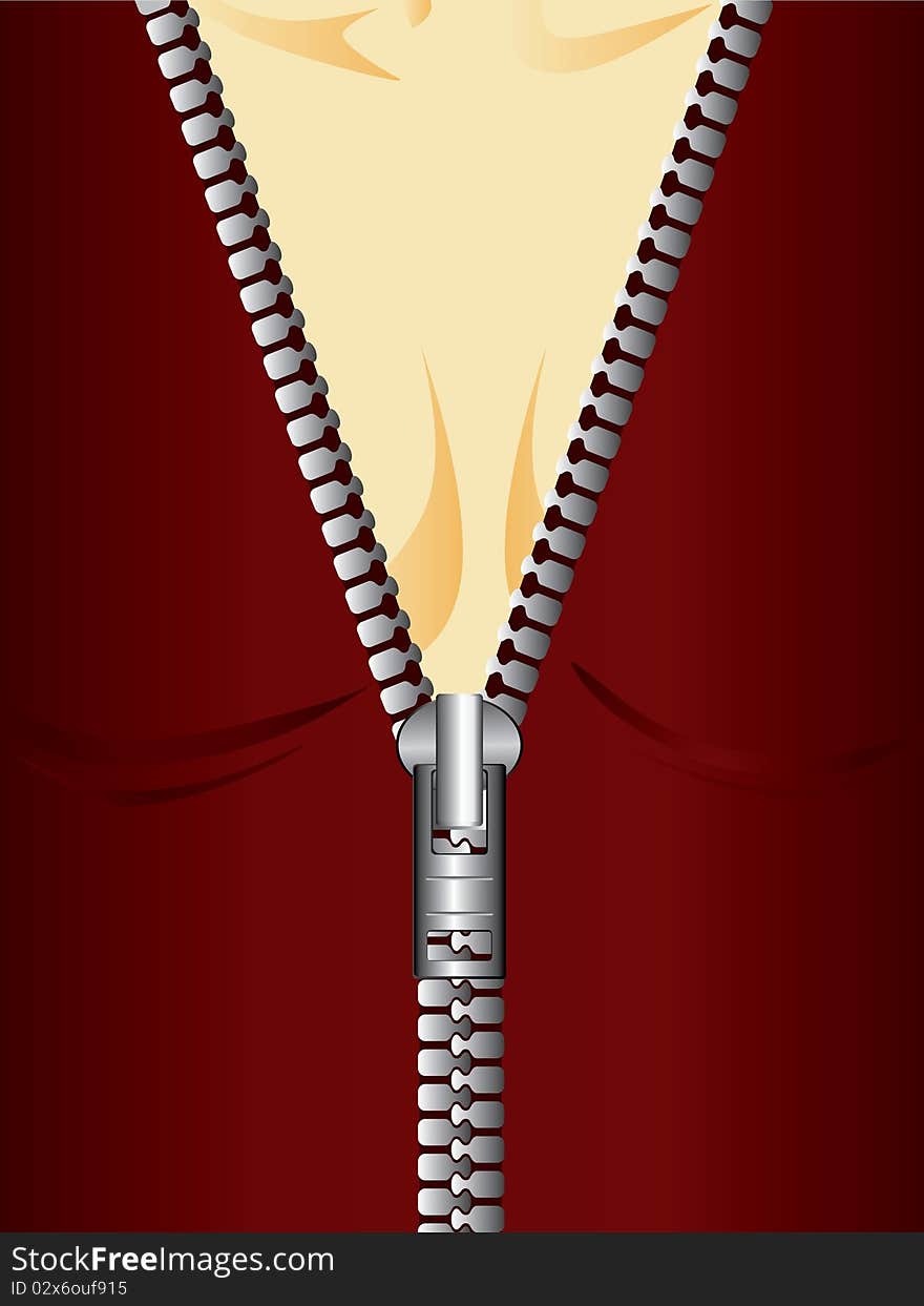 Vector illustration of a female blouse with zipper