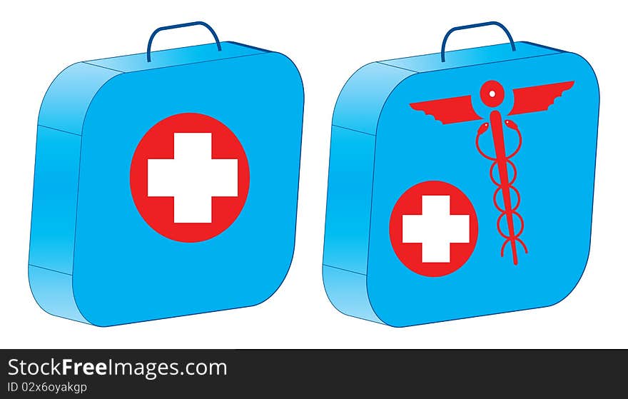 Illustration of first aid box in white background