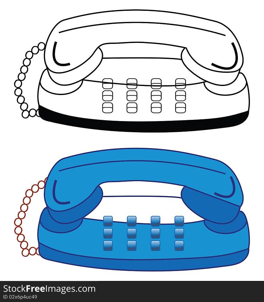 Illustration of telephone on white background