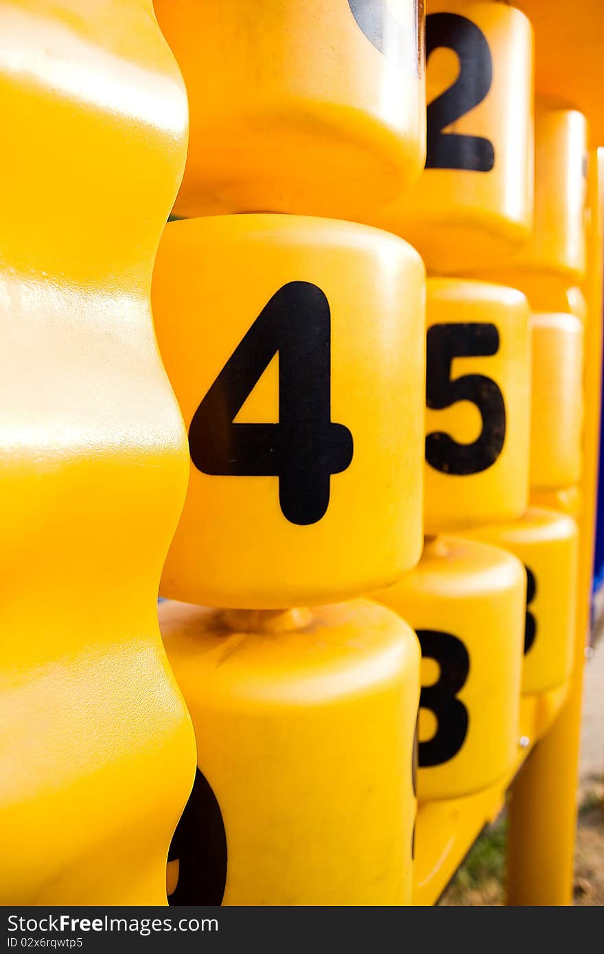 At the Playground with yellow number ball,