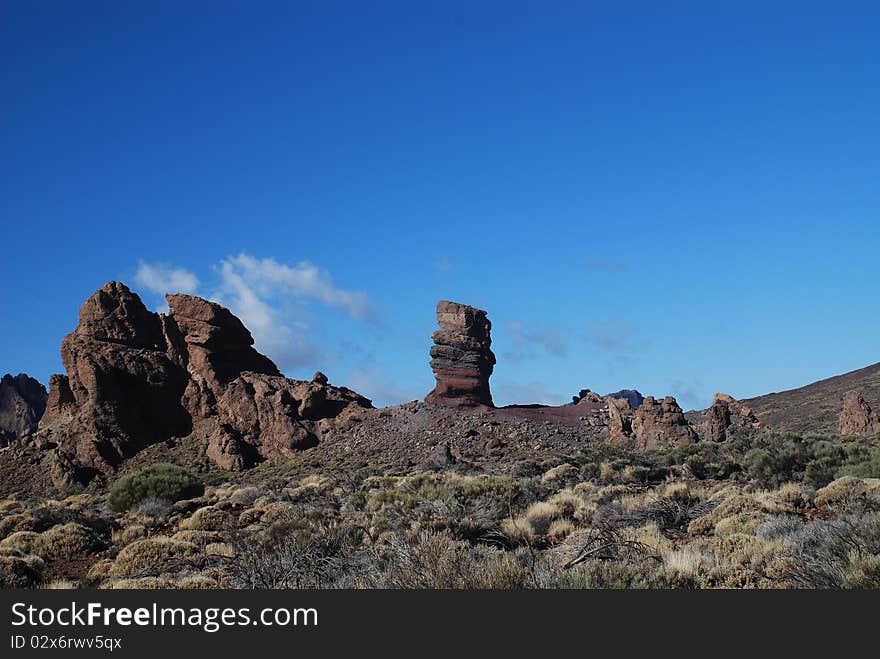 The rock on the island teneriffa