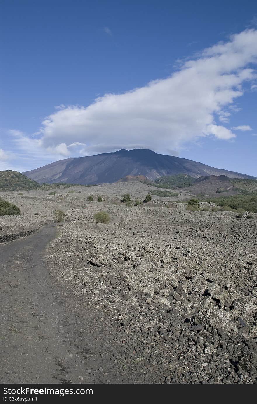 The etna of the island sicily. The etna of the island sicily