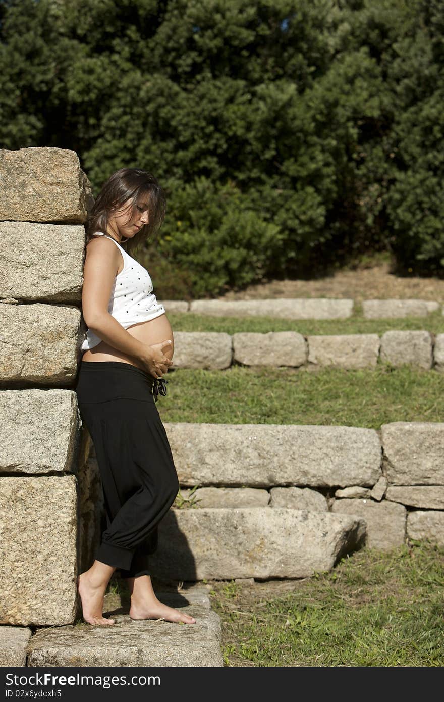 Beautiful pregnant woman relaxing