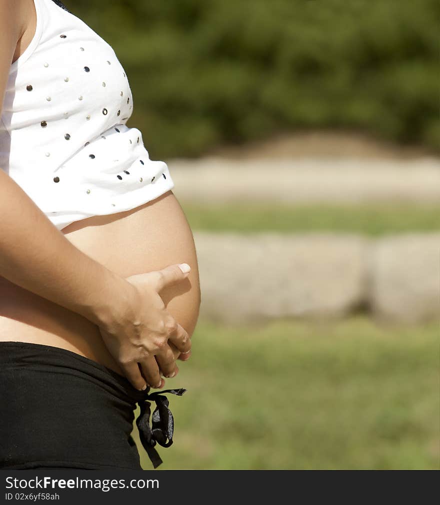 Beautiful pregnant woman relaxing