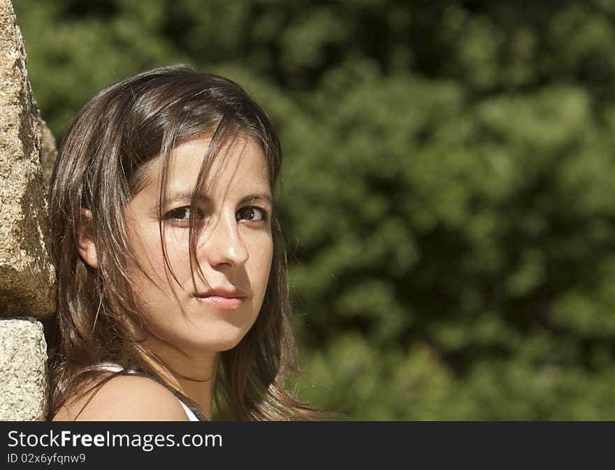 Sweet woman in the park. Sweet woman in the park