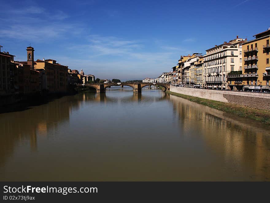 Bridge in florence with blue sky. Bridge in florence with blue sky