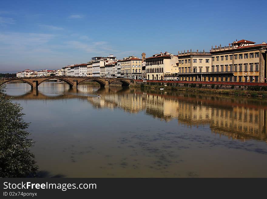 Bridge in florence with blue sky. Bridge in florence with blue sky