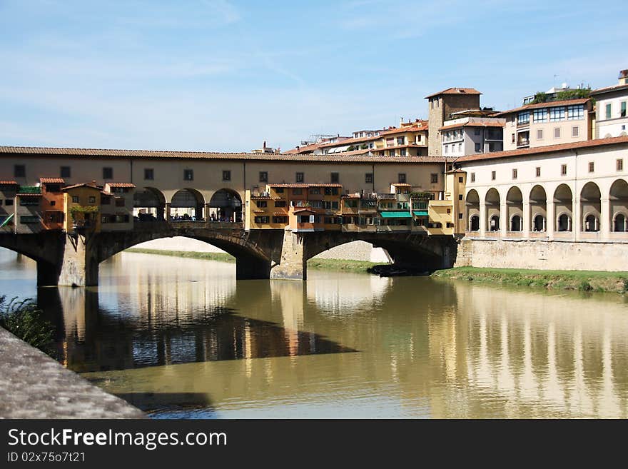 Bridge in florence with blue sky. Bridge in florence with blue sky