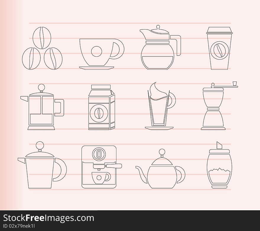 Coffee Industry Signs And Icons