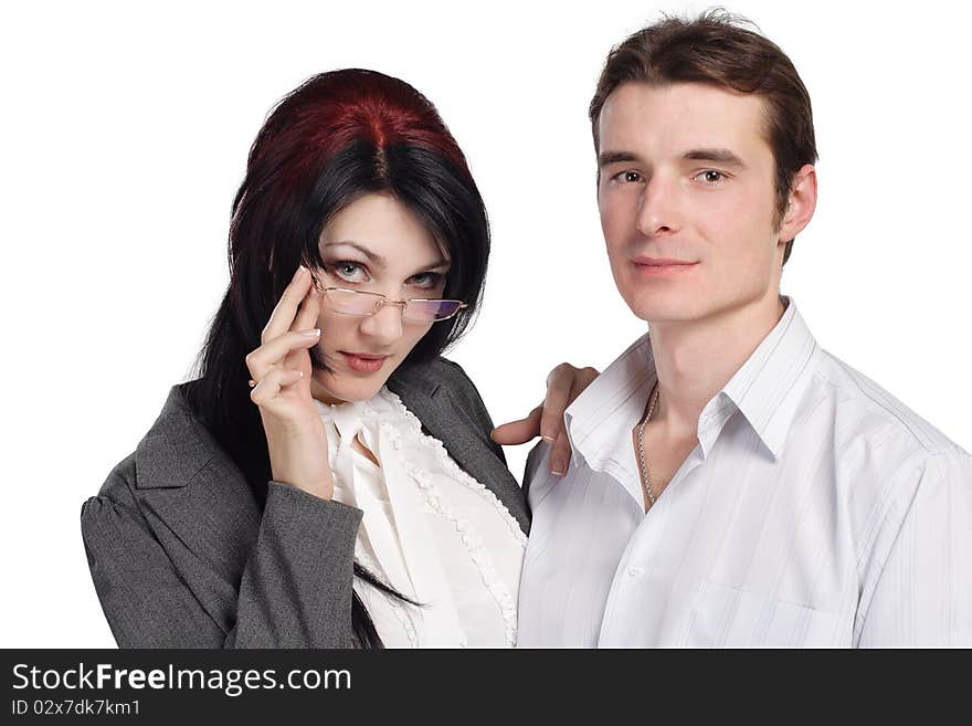 Couple Man Woman Together Isolated