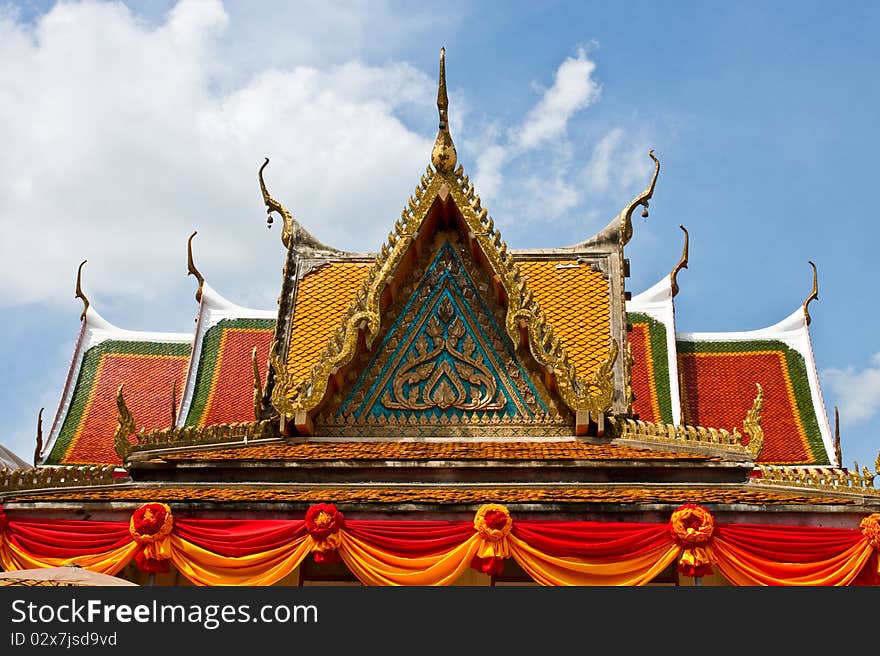 Roof of the temple in Thailand