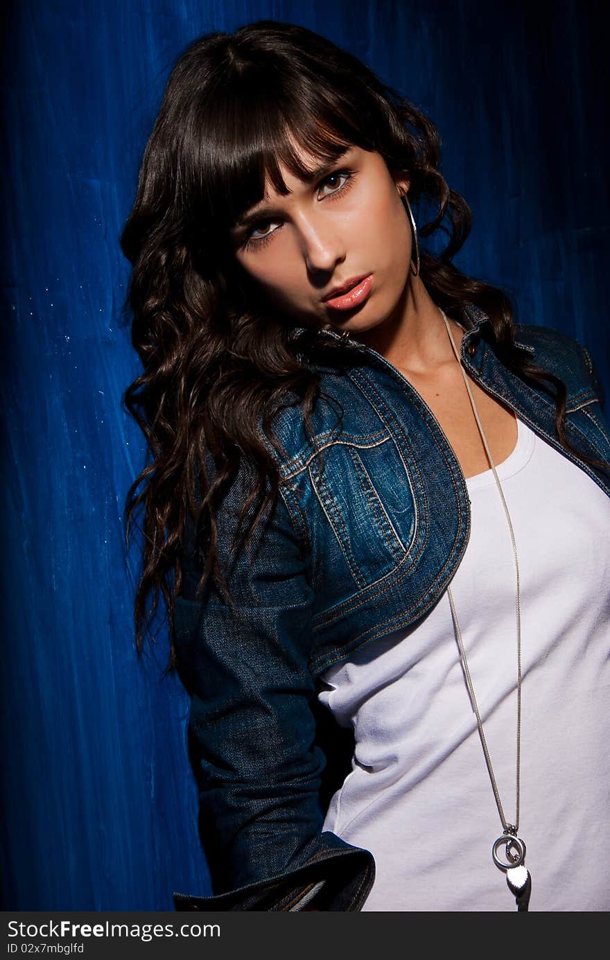 Beautiful Young Woman Portrait In Studio