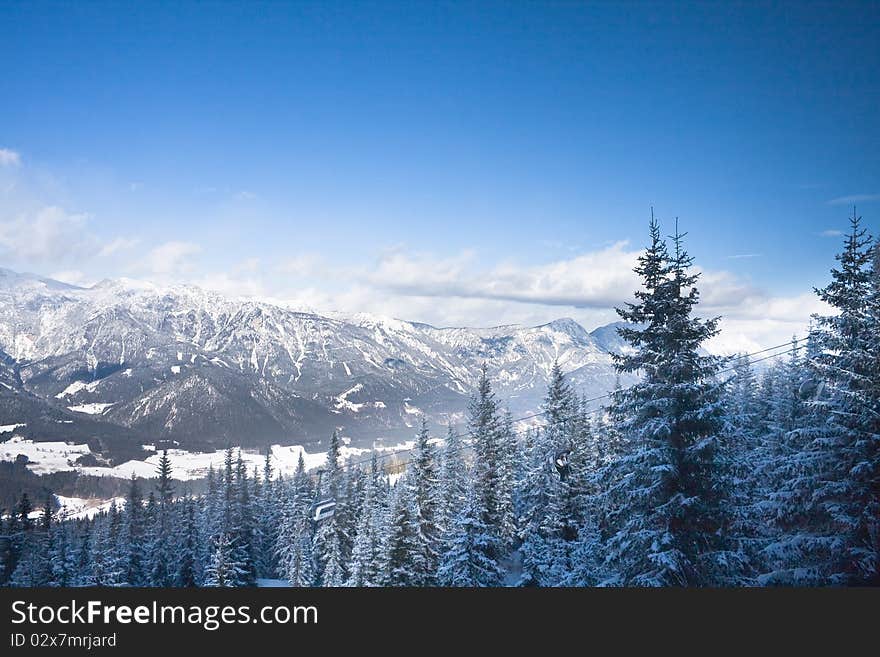 Mountains under snow. Schladming . Austria