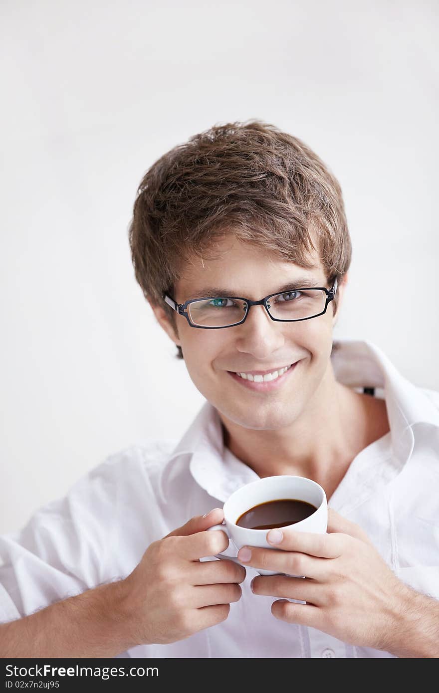 Portrait Of A Man With Coffee