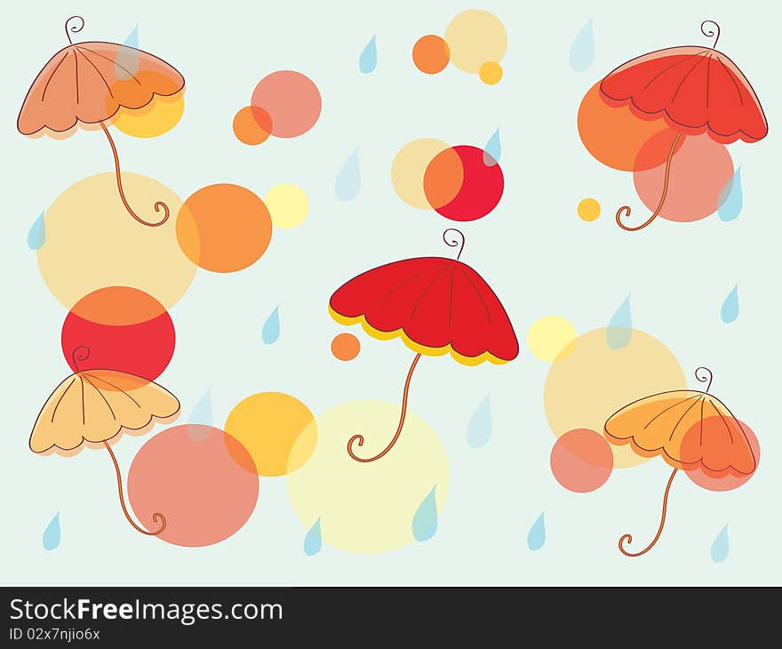 Autumn background with umbrella