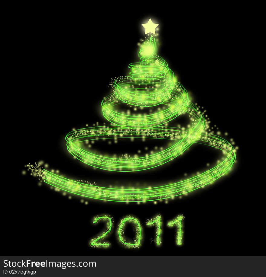 Green christmas tree background