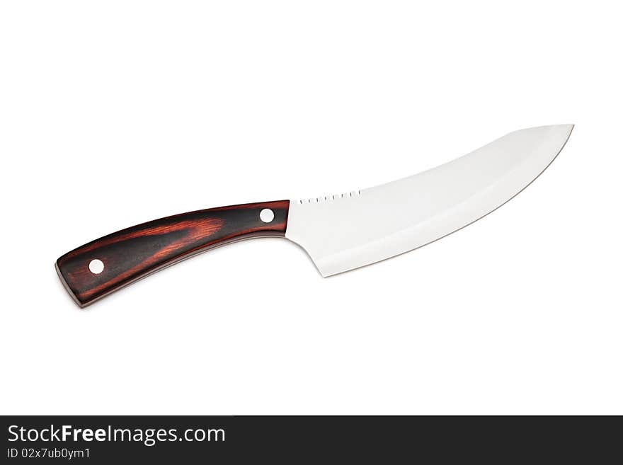 New kitchen knife on a white background