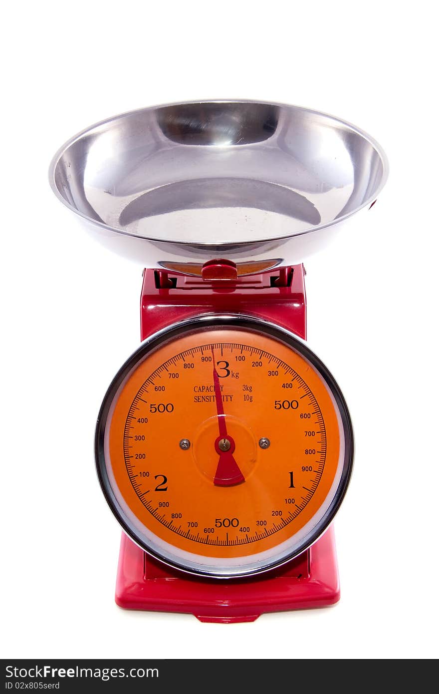 Red orange kitchen scale