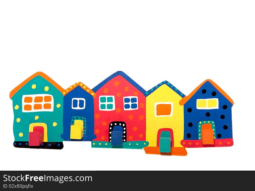 Colorful terraced wooden houses