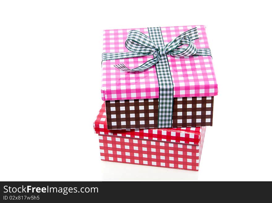 Colorful checkered giftboxes