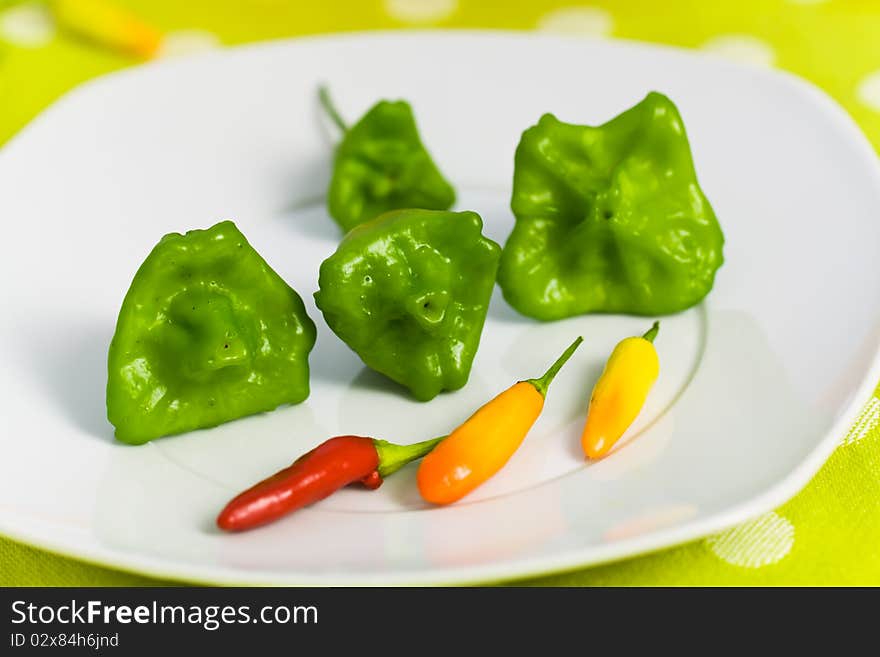 Chilli Pepper on a table , close up