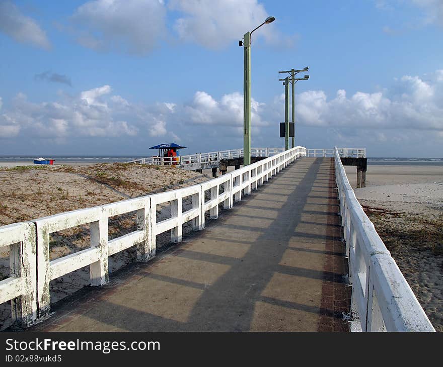 White pier goes into sea - Salinas beach - Brazil