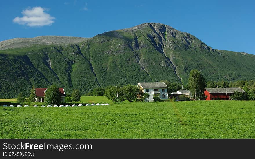 Beautiful Norway rural mountain landscape