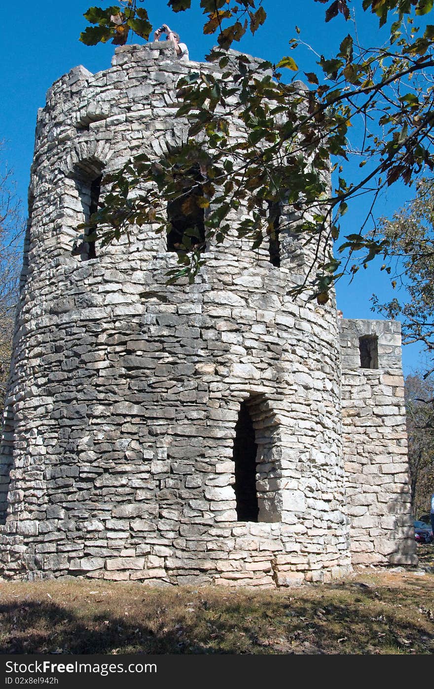 Stone Tower In The Woods