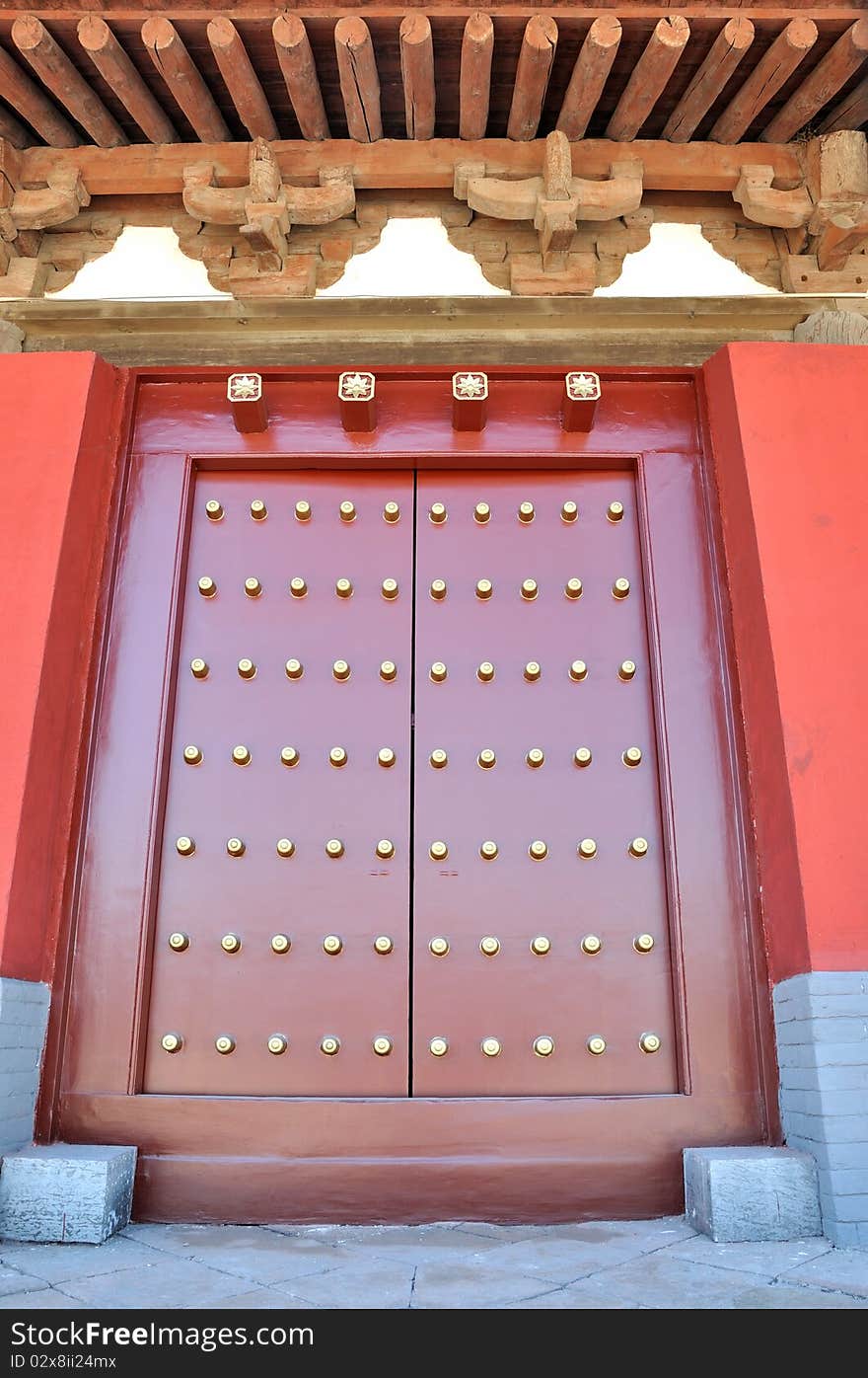 Eave And Door In Chinese Traditional Style