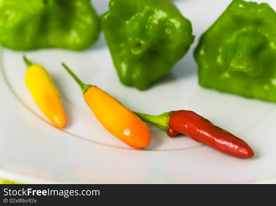 Chilli Pepper on a table , close up