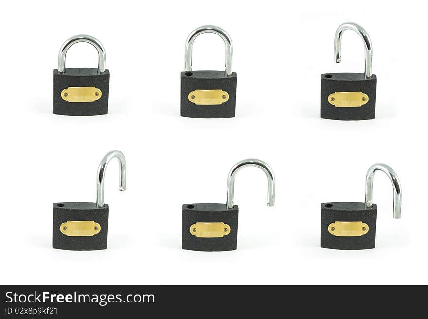 Black padlock with multi-action for designer.