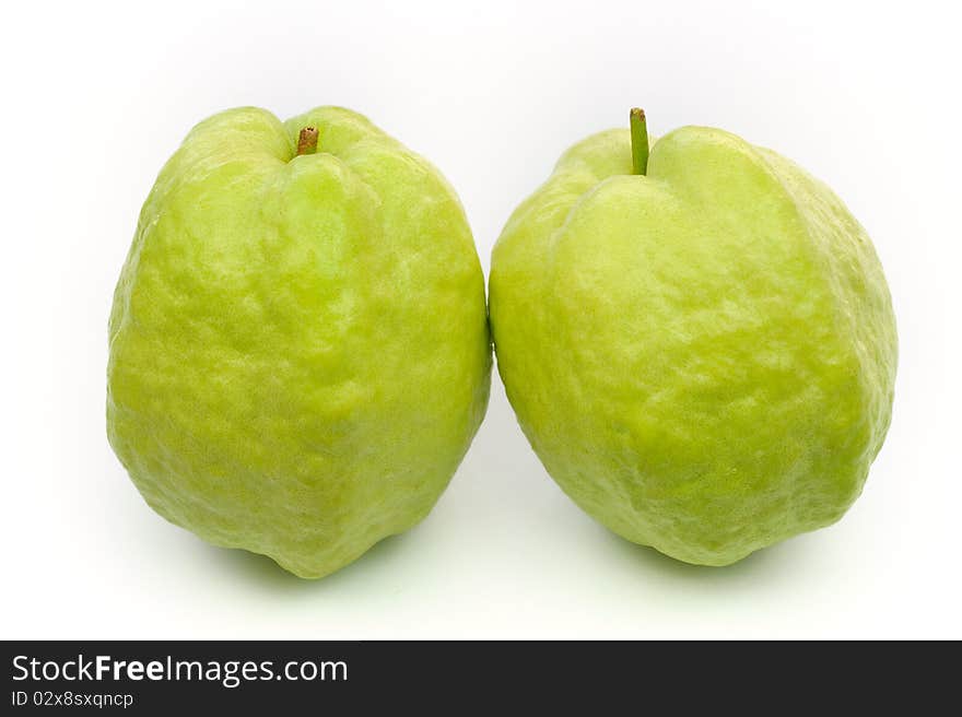 Guavas fruit Isolated on White.