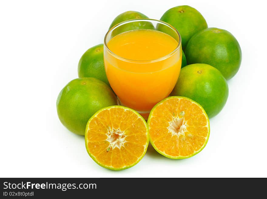 Orange juice Isolated on white.